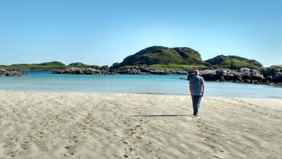 première baignade (moi et André) à l'île de Mull